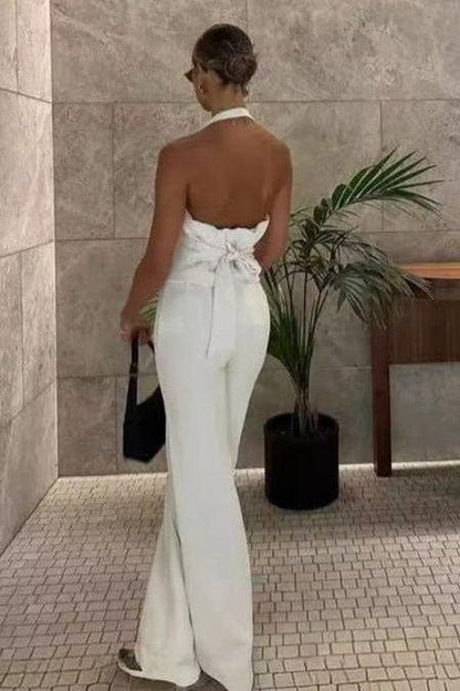 Backless Suspender Top Pants Suit