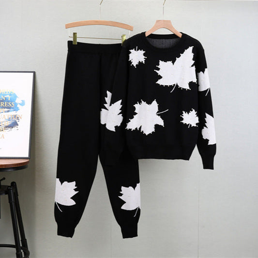 Black - Sweater Two Piece Set