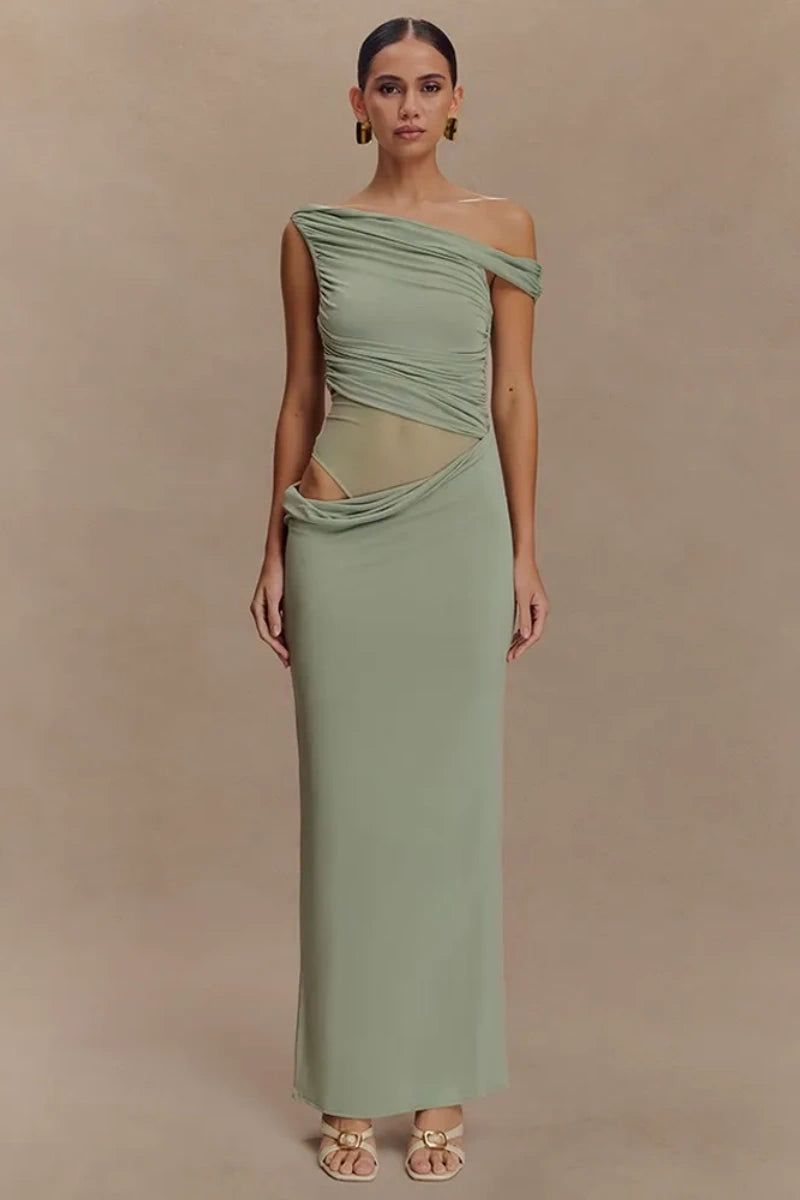 Callen One Shoulder Slinky Maxi Dress