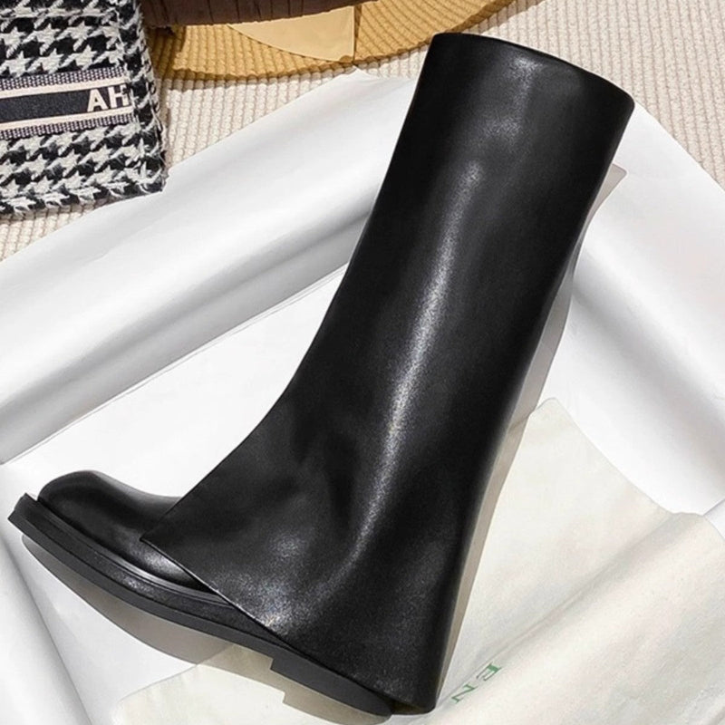 Cowhide Version Thick Bottom Pants Fried Street Boots