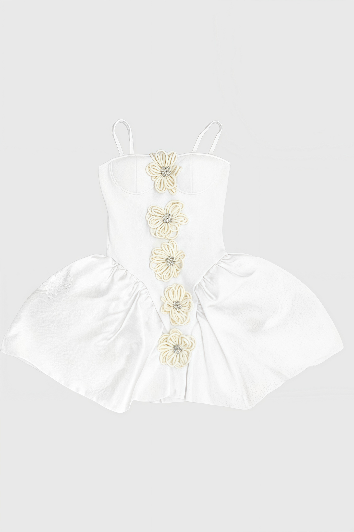 Juyce White 3d Mini Dress