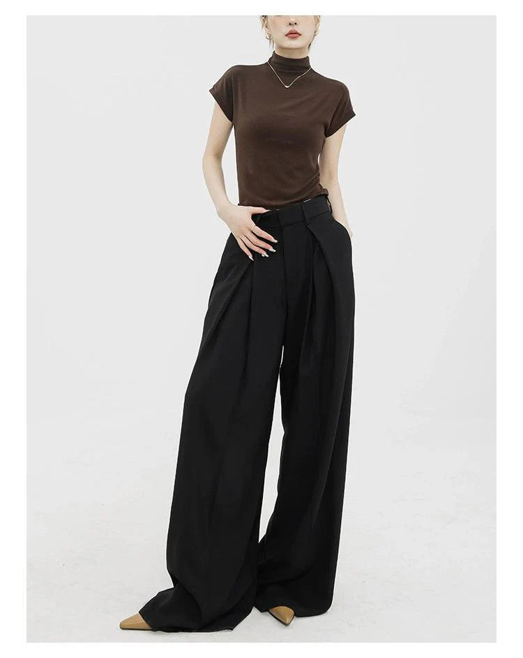 Dramatic Noir Wide-leg Palazzo Pants