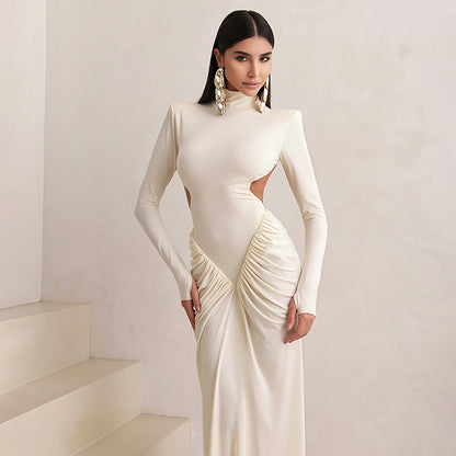 High Neck Backless Maxi Dress