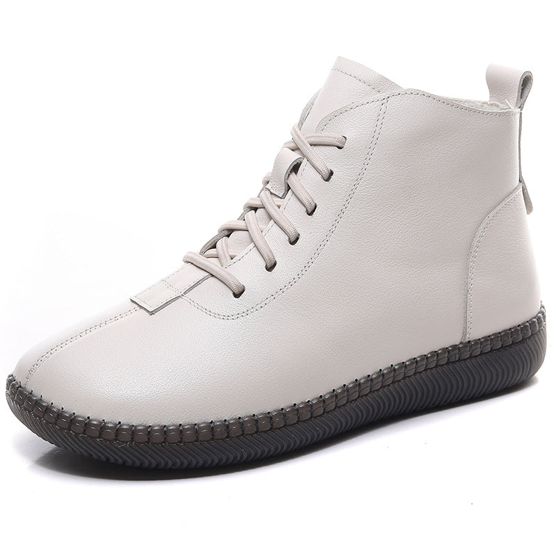 Lightweight Short Flat Chelsea Winter Fleece-lined Boots