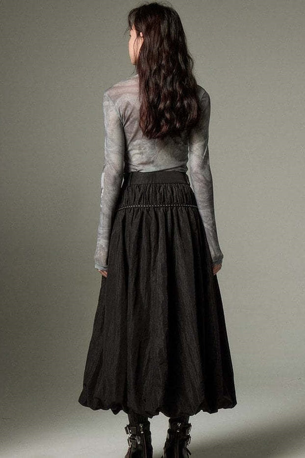 Ruffled Flowing Maxi Skirt