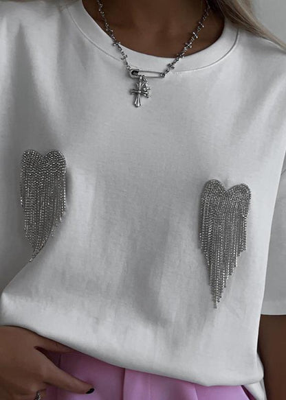Angel Wings Embellished T-shirt