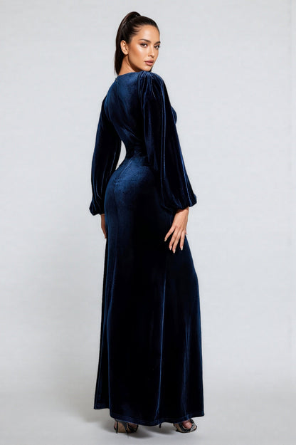 Piva High Split Long Sleeve Maxi Dress