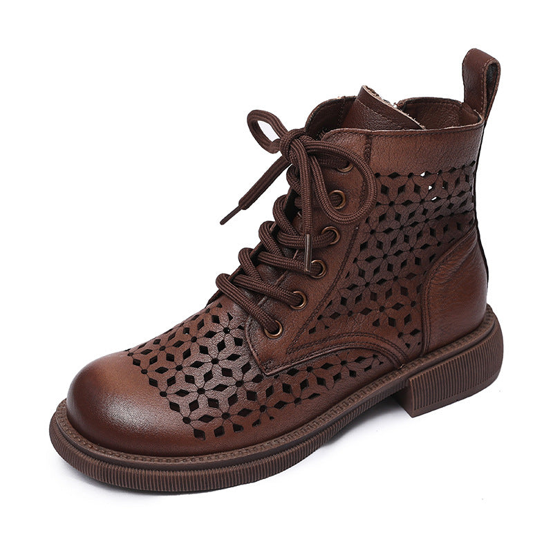 Hollow Out Flat Low Short Soft Boots