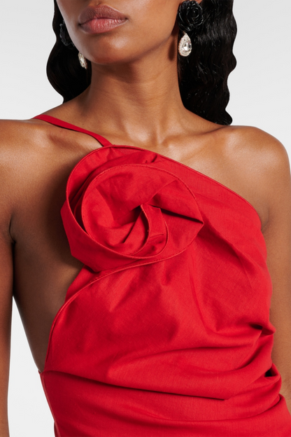 Oayena Appliqué One Shoulder Mini Dress