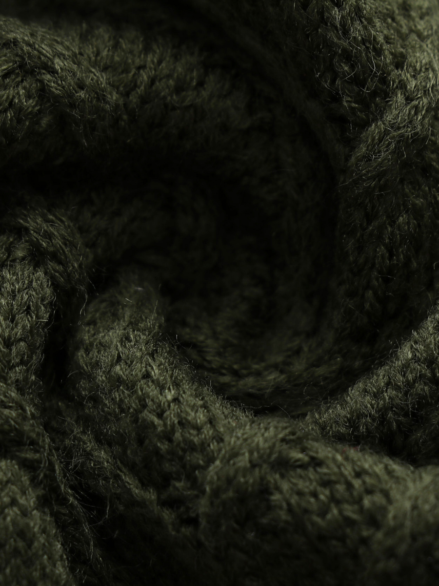 | Olive Shoulder Cut-out Knit Sweater