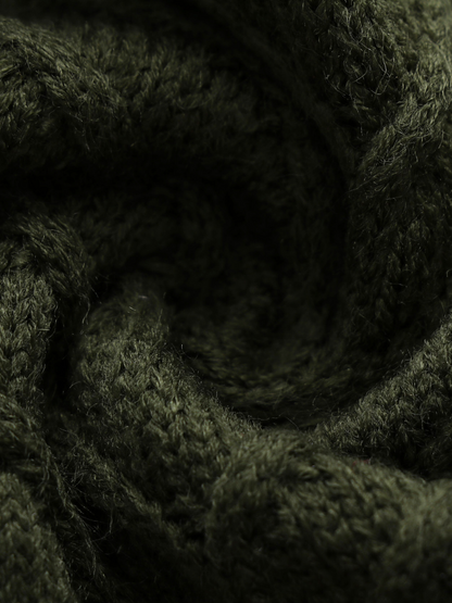 | Olive Shoulder Cut-out Knit Sweater