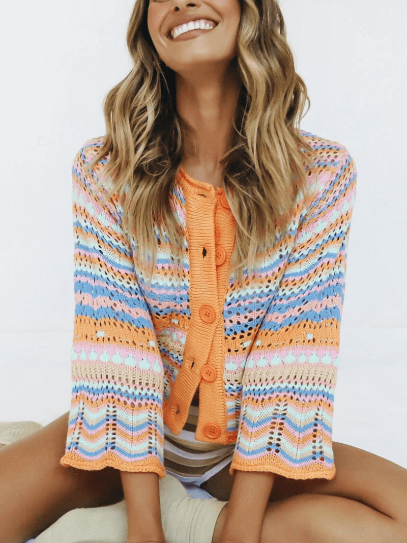 | Pumpkin Date Knit Cardigan - Orange