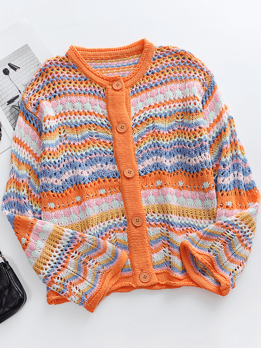 | Pumpkin Date Knit Cardigan - Orange