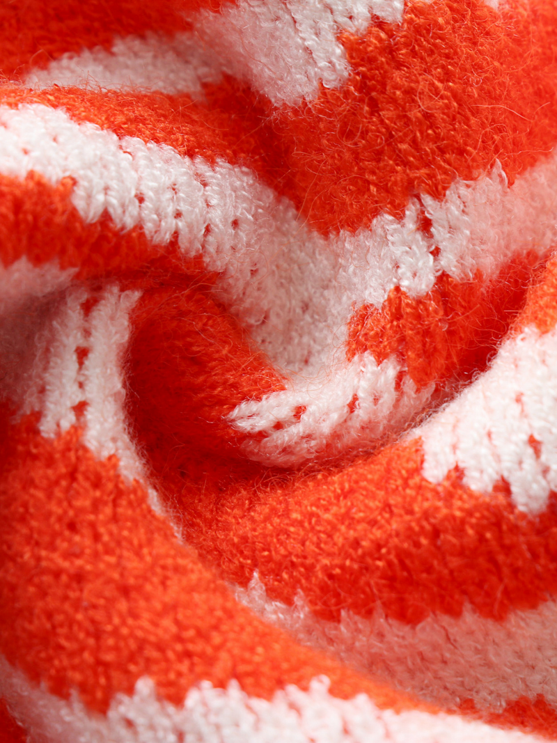 | Tiger Year Animal Patterned Knit Cardigan - Orange