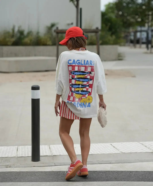 Oversized Y2k Summer Fish Graphic T-shirt