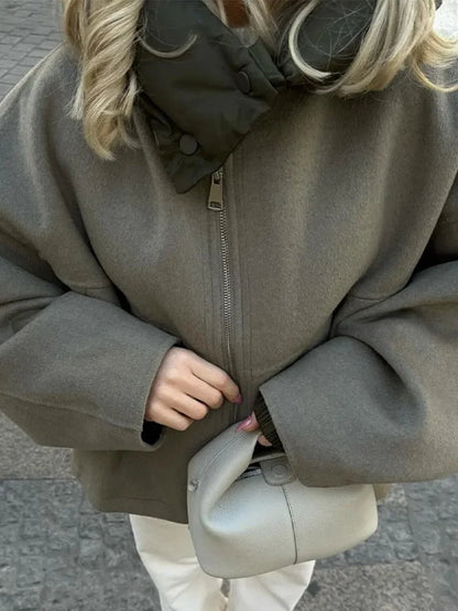 Oversized Hooded Thicken Patchwork Long Winter Warm Street Coat