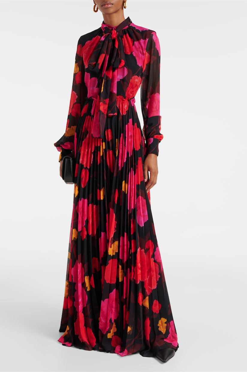 Adela Printed Long Sleeve Maxi Dress