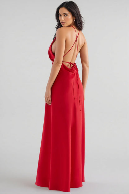 Izzy Halter Neck Split Midi Dress