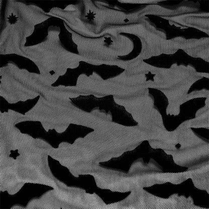Tassel Bat Moon Flocking Gothic Wizard Halloween Cardigan