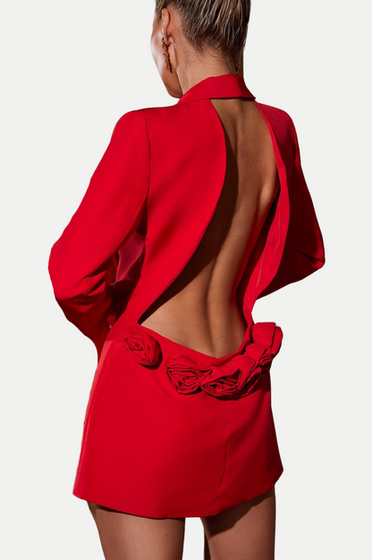 Pathia Cutout Backless Blazer