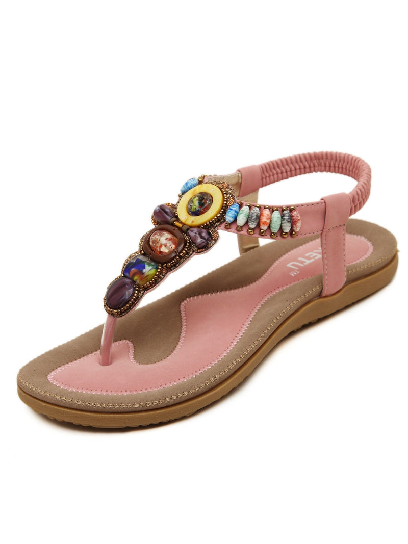 Siketu | Pink Beaded Sandal