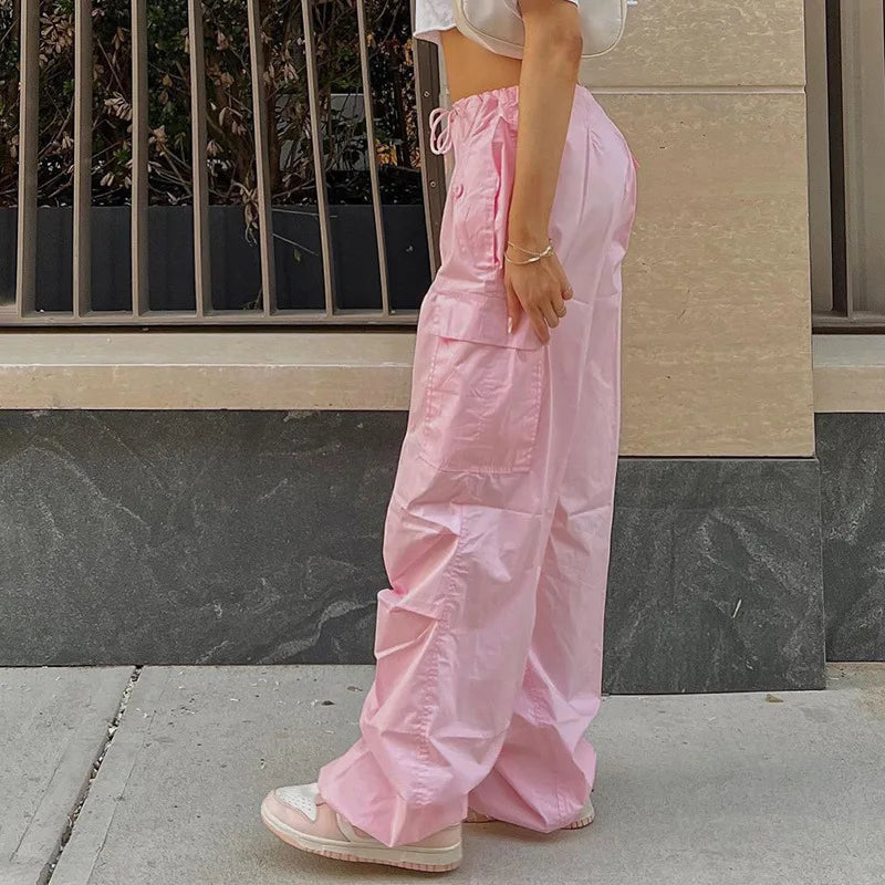 Pink Jogger Tech Low Waist Cargo Pant