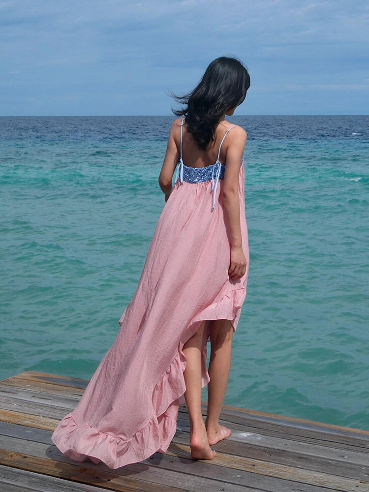 Pink Flowing Maxi Dress _ Dreamy Island Vacation Outfit