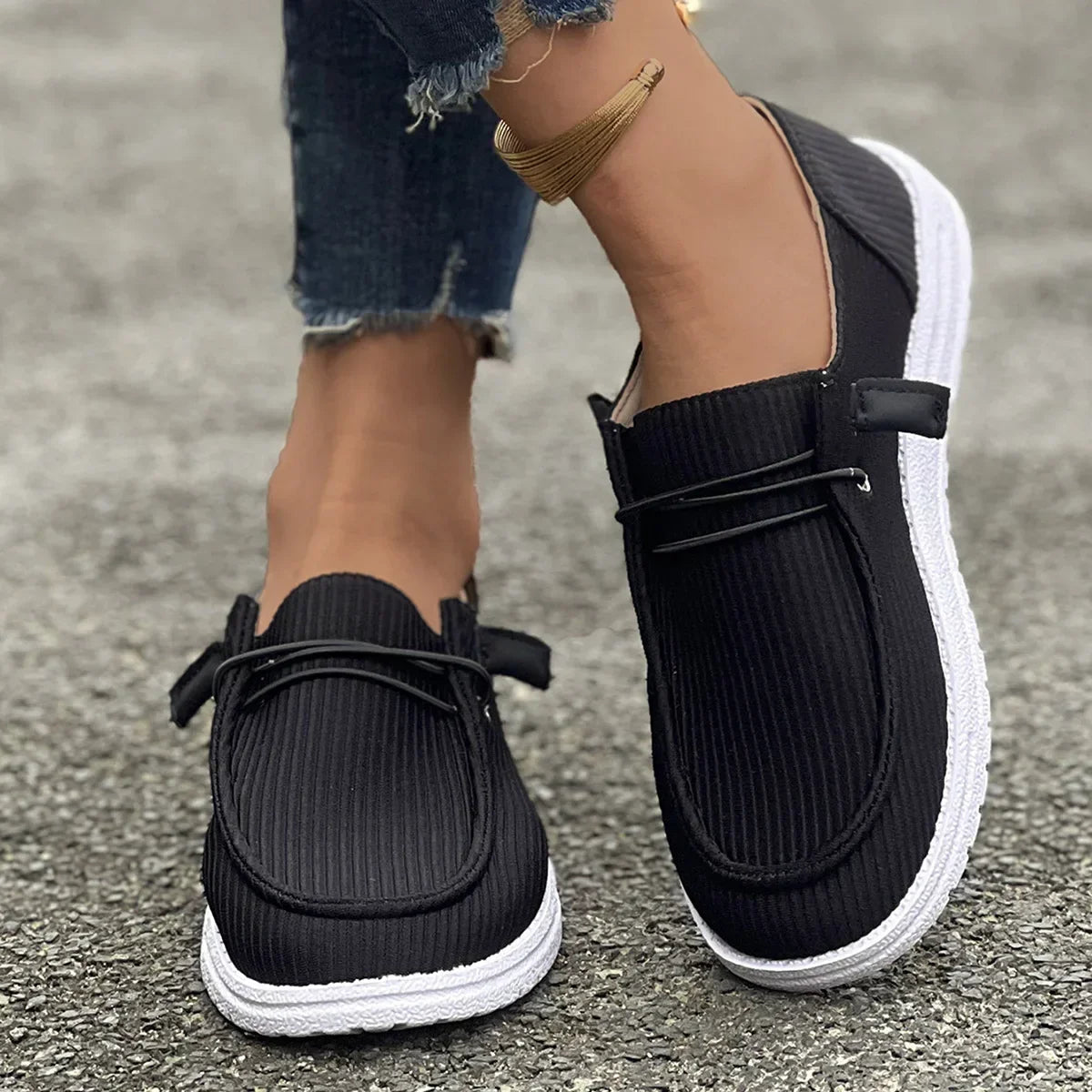 Anti-slip Flat Walking Spring Autumn Round Toe Flats Loafers