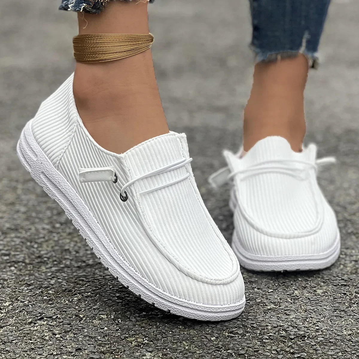 Anti-slip Flat Walking Spring Autumn Round Toe Flats Loafers