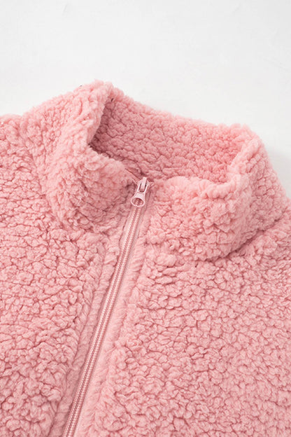 Plush Drawstring Crop Hoodie Shorts Set