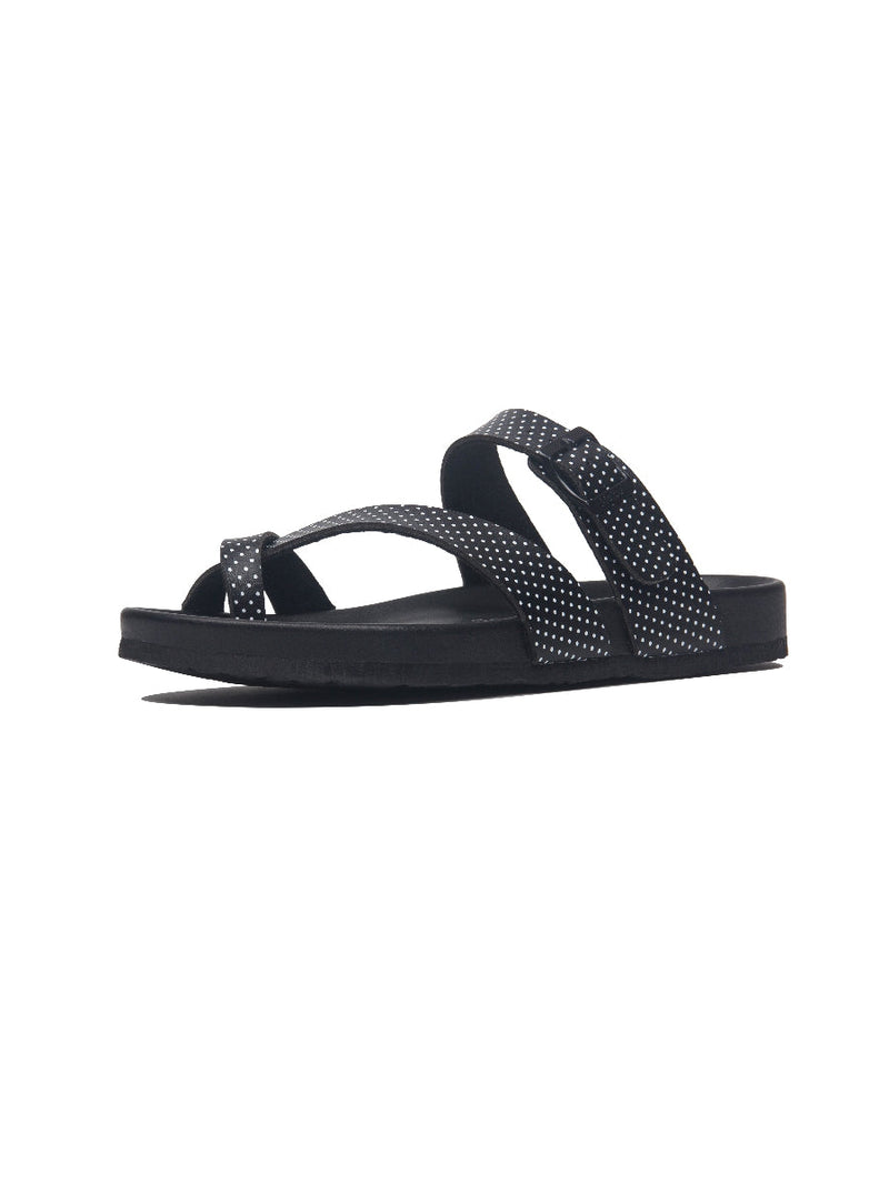 Maibulun | Black Polka Dot Footbed Sandal
