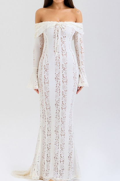 Belle Lace Off Shoulder Maxi Dress
