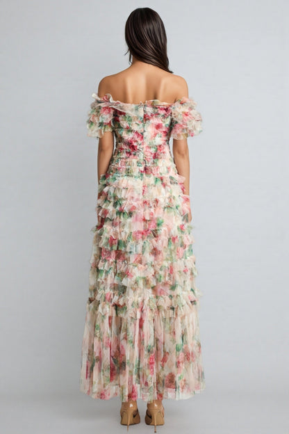 Sina Strapless Mesh Maxi Dress