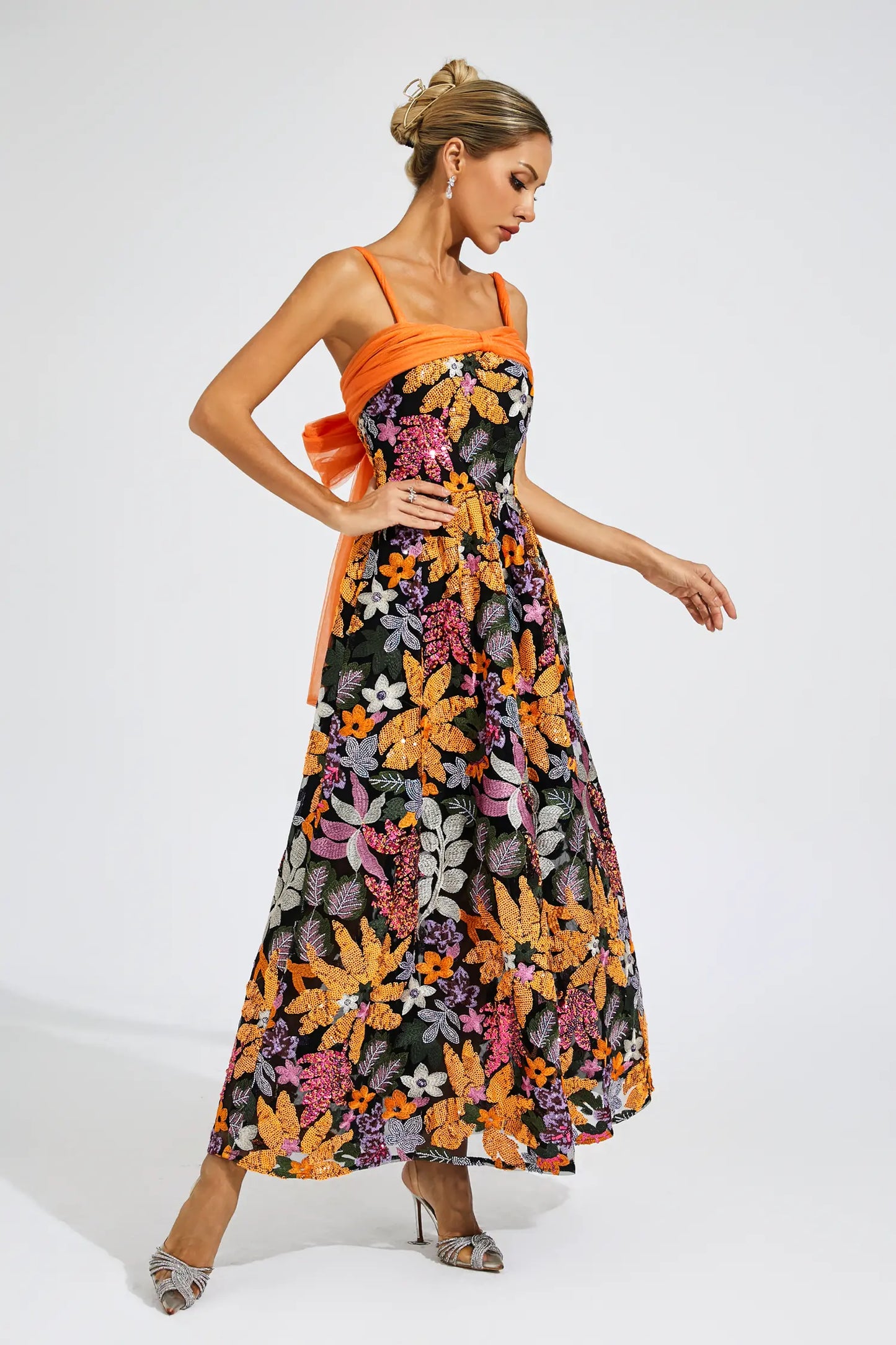 Quentin Sequins Slip Maxi Dress