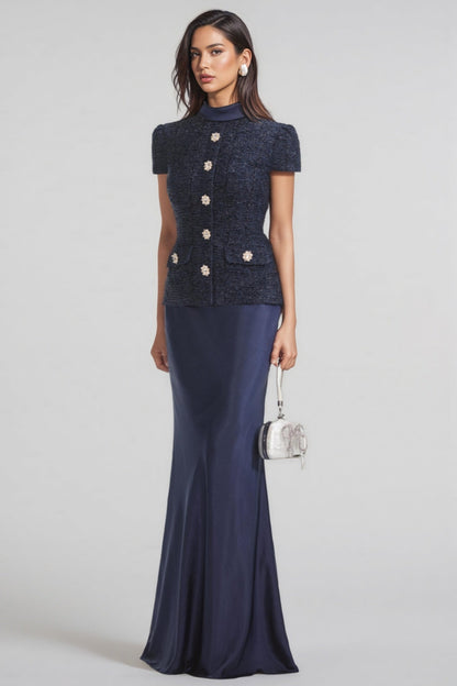 Thay Metallic Boucle Maxi Dress Set