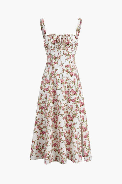 Reagan Pink Slit Midi Dress