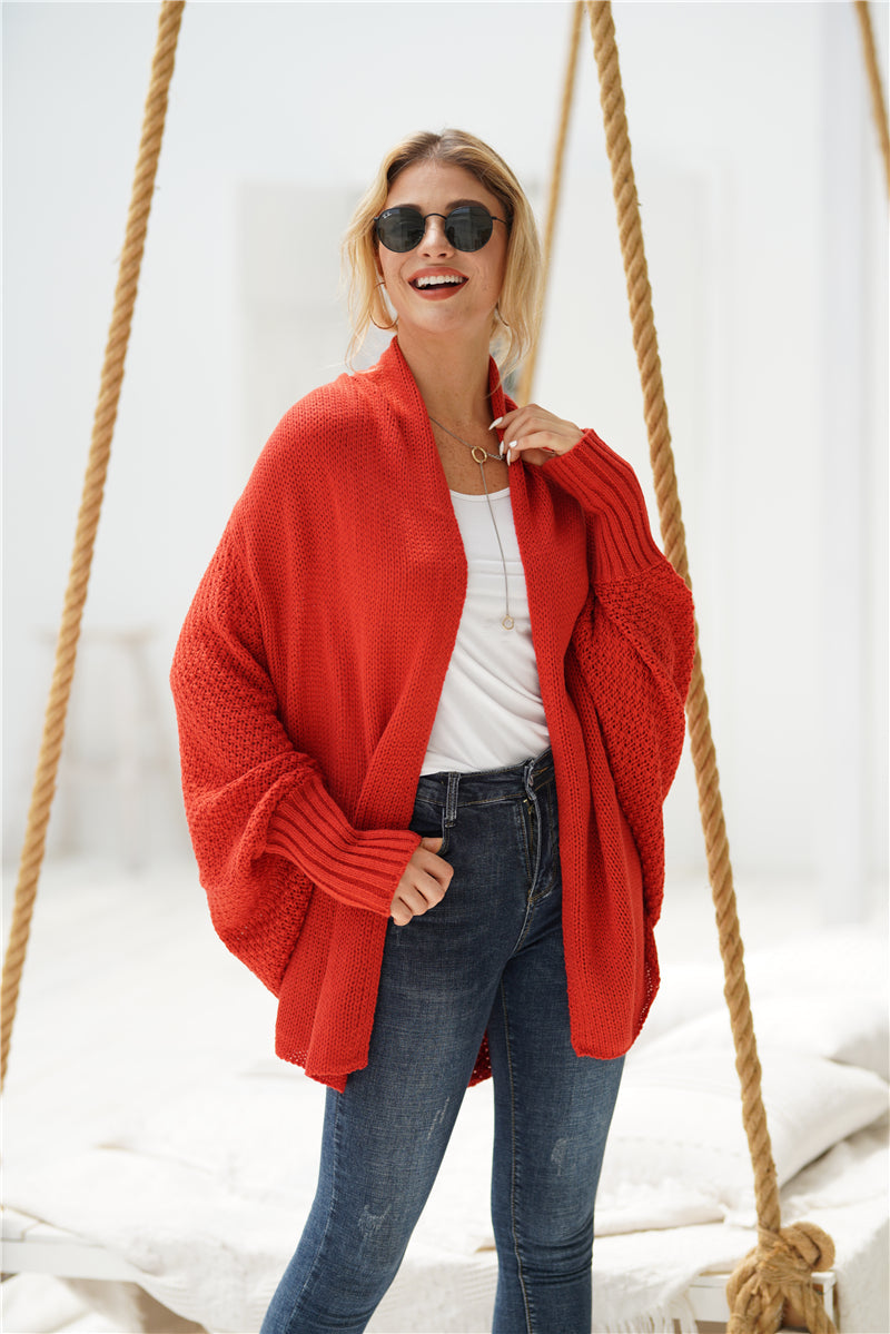 | Red Batwing Easy on Cardigan