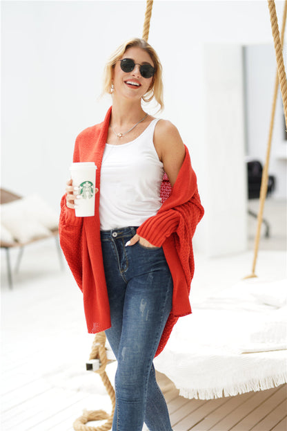 | Red Batwing Easy on Cardigan