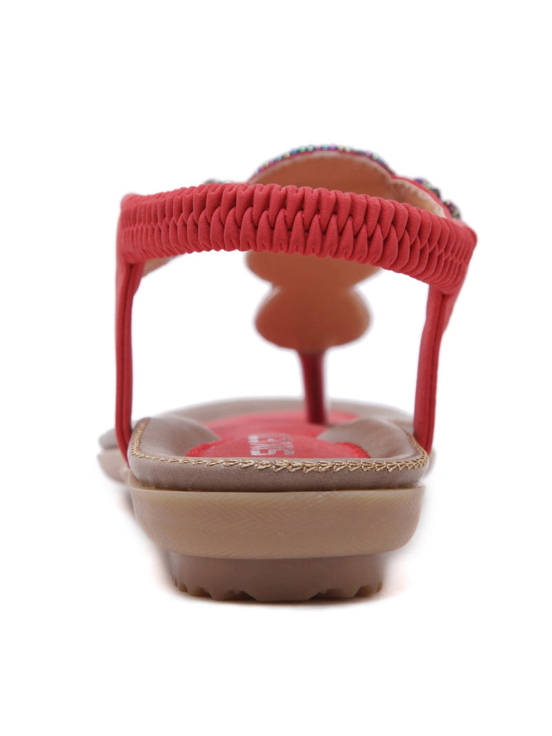 Siketu | Red Marble Beaded Sandal