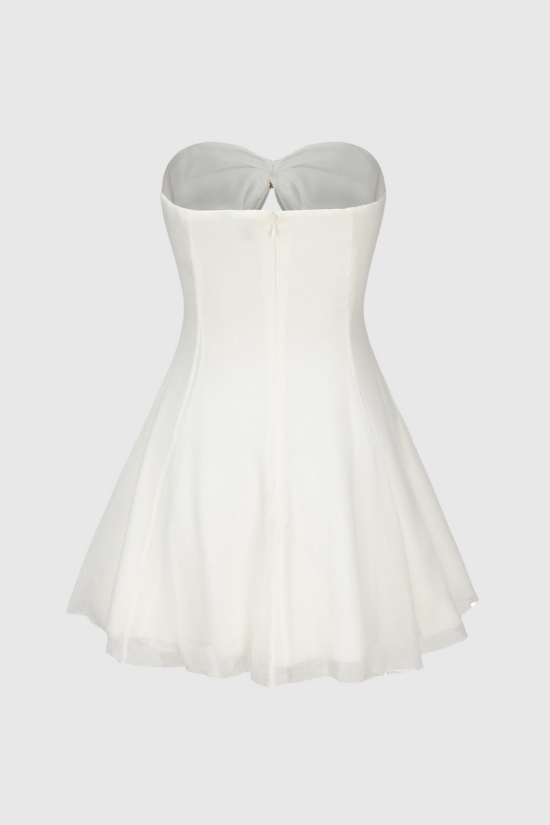 Rerynne Strapless Cutout Mini Dress - White