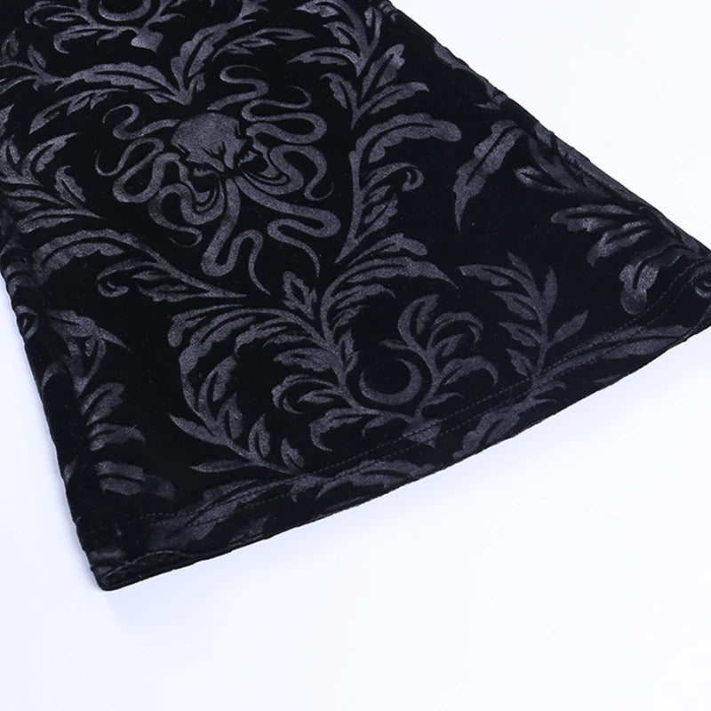Gothic Retro Print High Waist Flared Harajuku Aesthetic Punk Pants