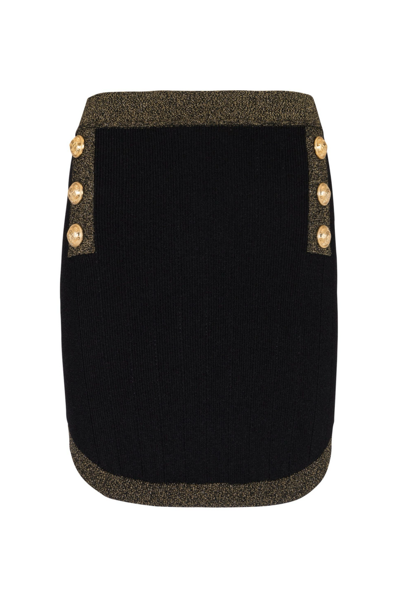 Ryvia Buttoned Knit Mini Skirt