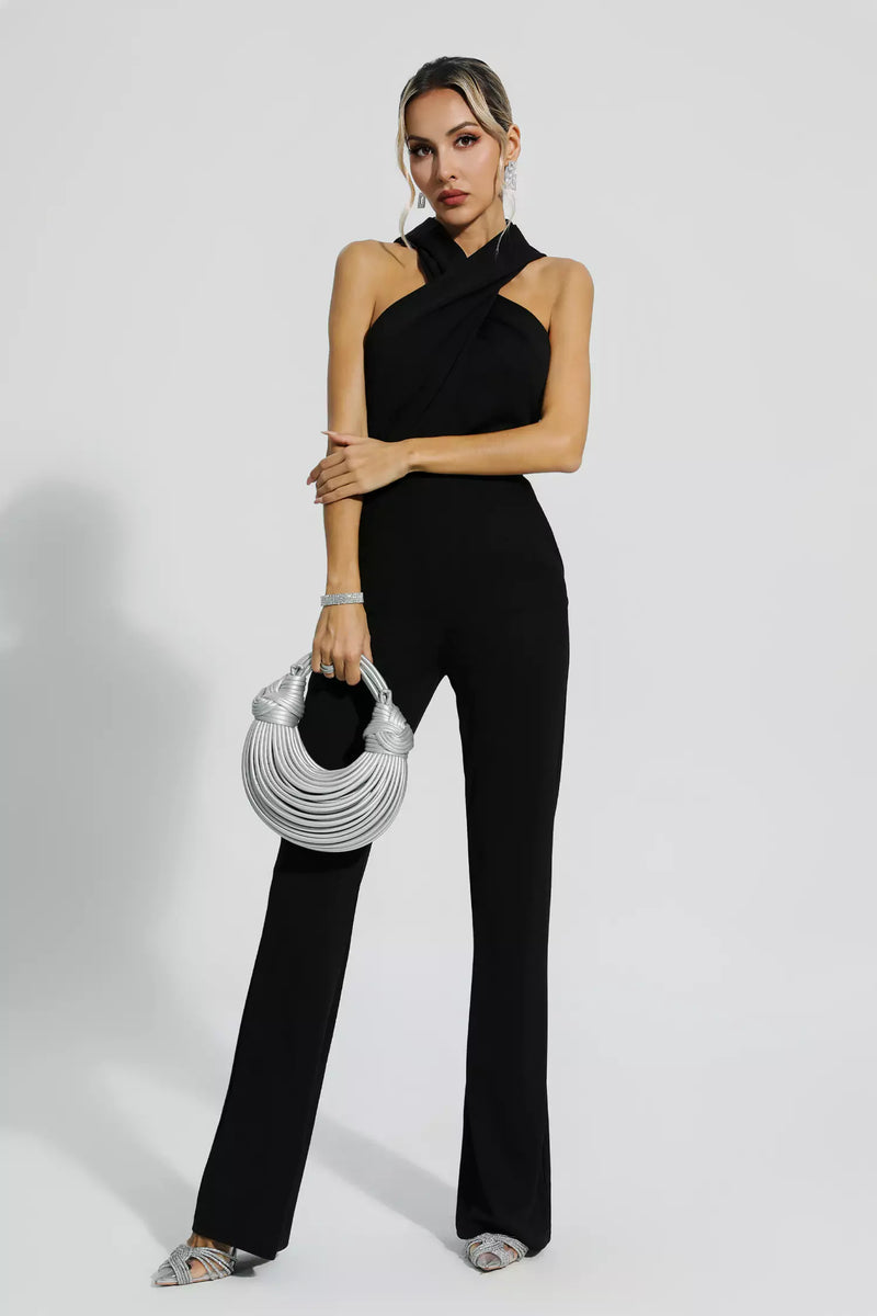 Romina Black Hooded Jumpsuit
