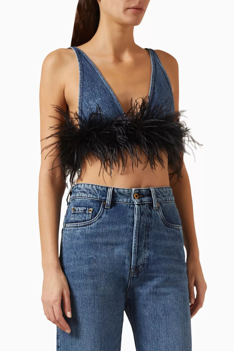 Ruth Feather Denim Skirt