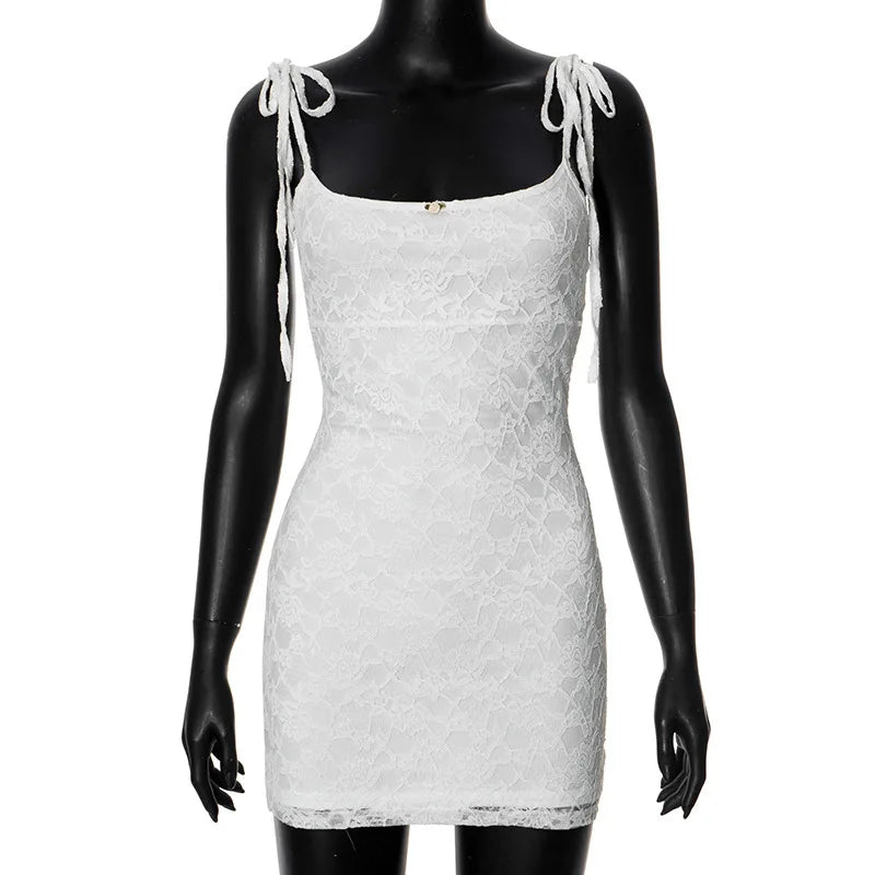 Style Summer New Clothing Color Low Cut Sleeveless Lace High Waisted Camisole Skirt
