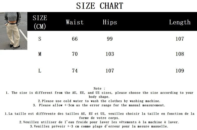 Khaki Classic Wide Leg Pant High Waist Pocket Loose Simple Trouser Autumn Winter Pants New