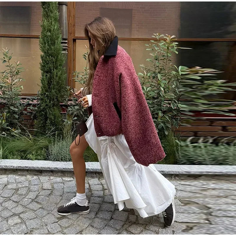 Sweet Panelled Coat Turndown Collar Long Sleeve Single Breasted Female Coats Spring New Lady Jackets