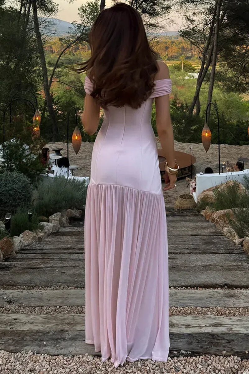Off-shoulder Backless Maxi Dress