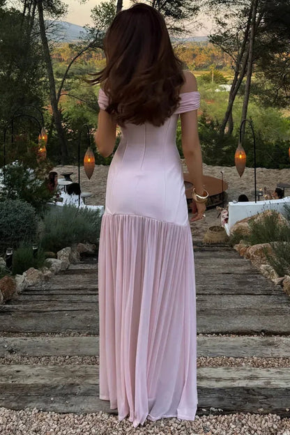 Off-shoulder Backless Maxi Dress