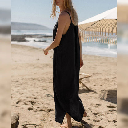 Spaghetti Strap Cotton Midi Dress